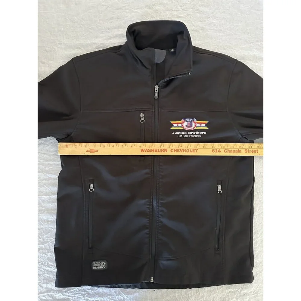 Dri Duck Men's Size Medium Lined Jacket Justice Brothers Car Care Black Collared